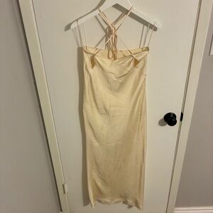 Anna October Cream Backless Dress